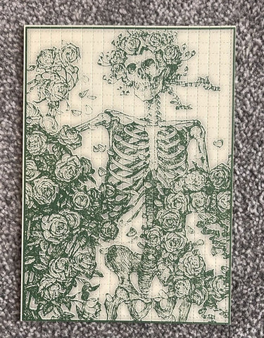 Bertha Skeleton Blotter Art by Stanley Mouse - Early 2000's - Blotter Store