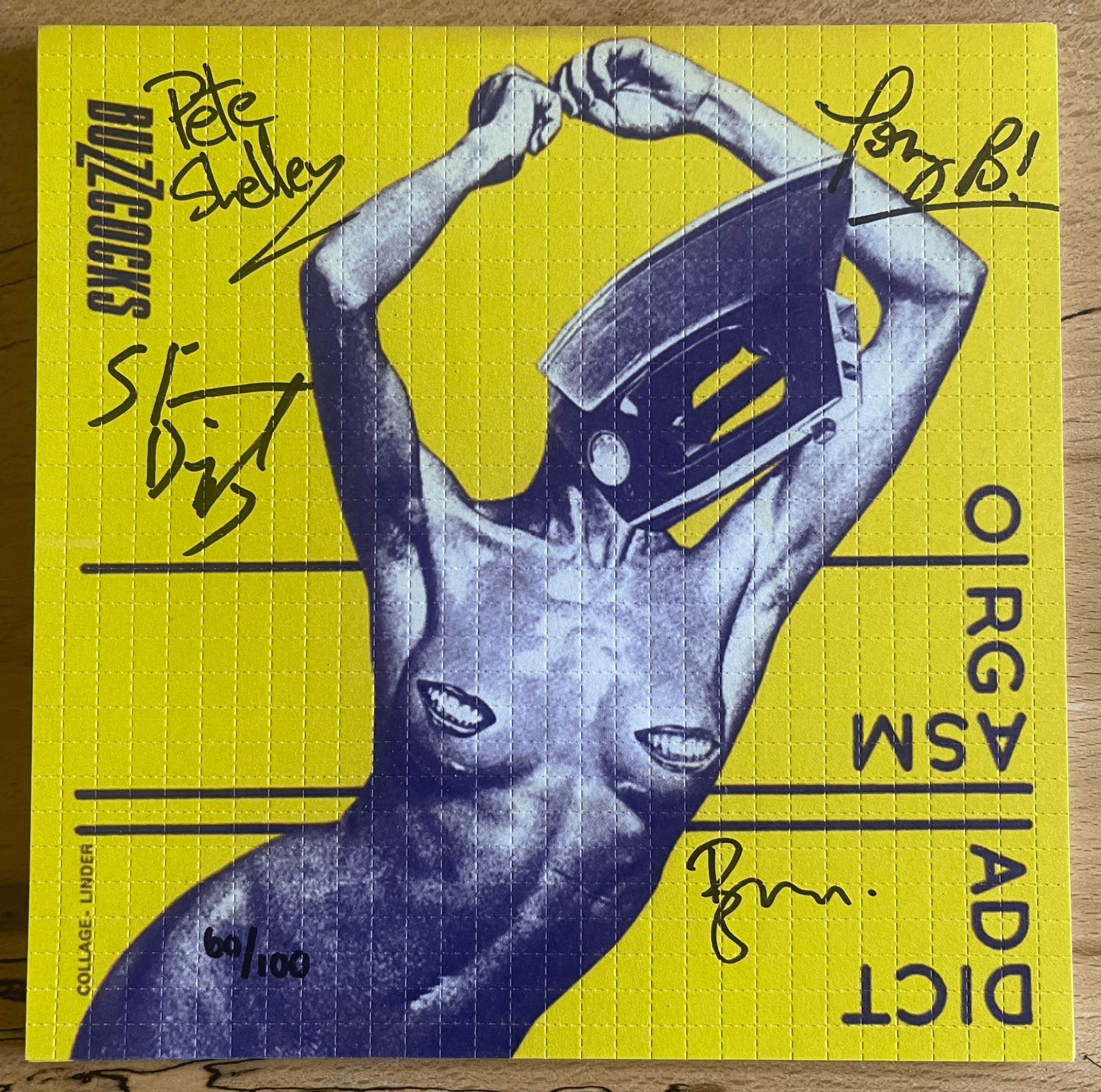 Buzzcocks Orgasm Addict Blotter Art Signed by The Band - Blotter Store