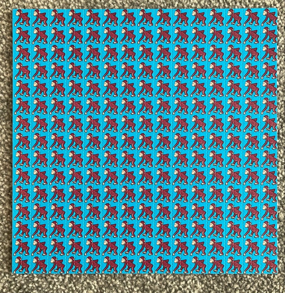 Curious George Blue Blotter Art by Paul Guest - Early 2000's - Blotter Store