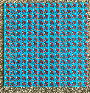 Curious George Blue Blotter Art by Paul Guest - Early 2000's - Blotter Store