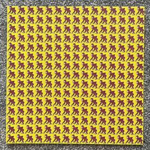 Curious George Yellow Blotter Art by Paul Guest - Early 2000's - Blotter Store