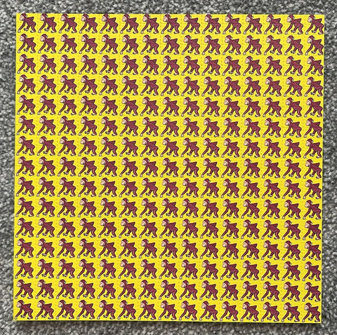 Curious George Yellow Blotter Art by Paul Guest - Early 2000's - Blotter Store