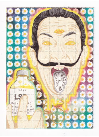 Dali Time Lord Blotter Art by Russ Holmes - #50 of 50 (2021) - Blotter Store