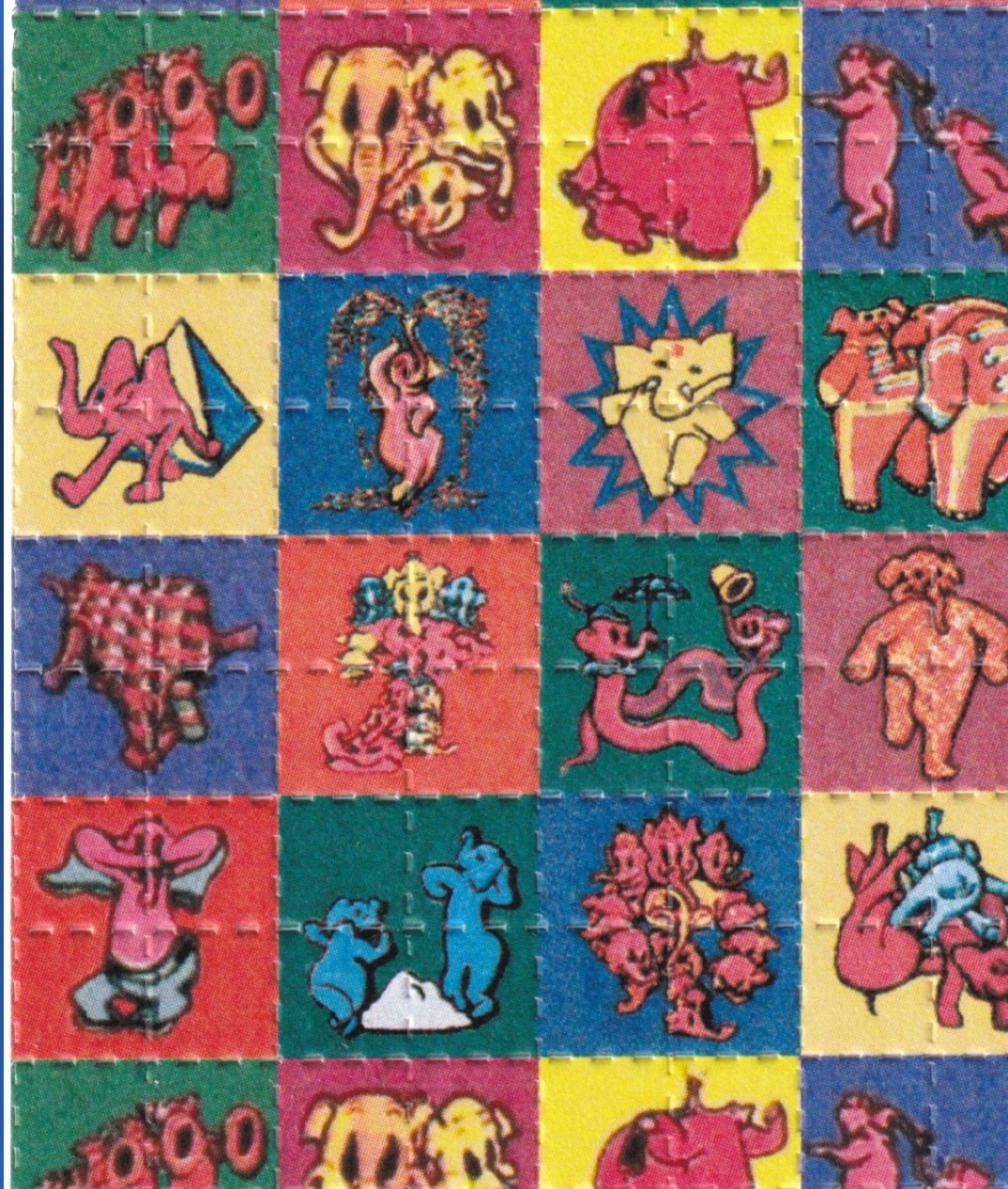 Dancing Elephants Blotter Art - Blotter Store