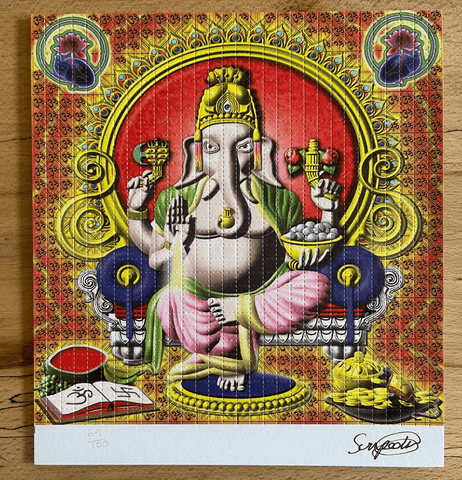Ganesh by Sun Pedro Blotter Art Signed & Numbered #/100 - Blotter Store