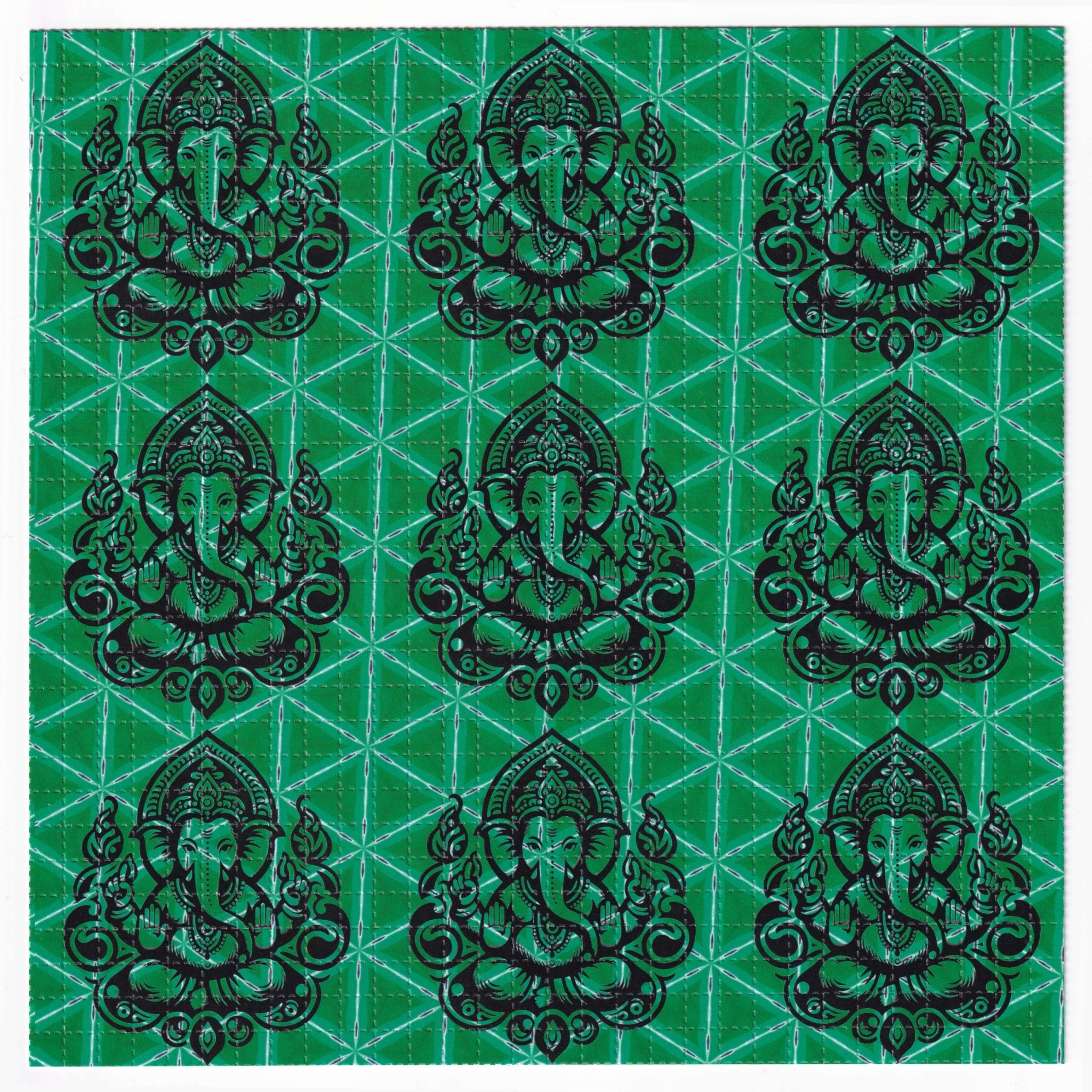 Ganesh Green Blotter Art - Blotter Store