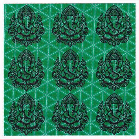 Ganesh Green Blotter Art - Blotter Store