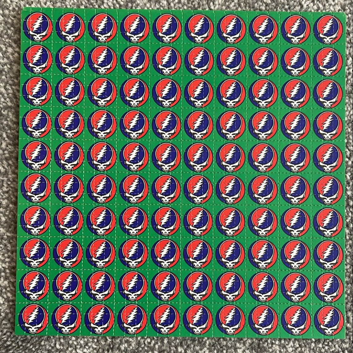 Grateful Dead Skull Green Blotter Art - Original 2006 - Blotter Store