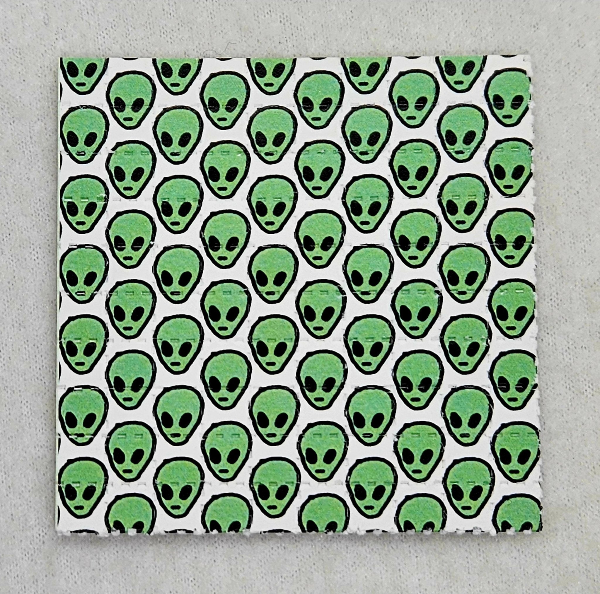 Green Alien Mini Blotter Art - Blotter Store