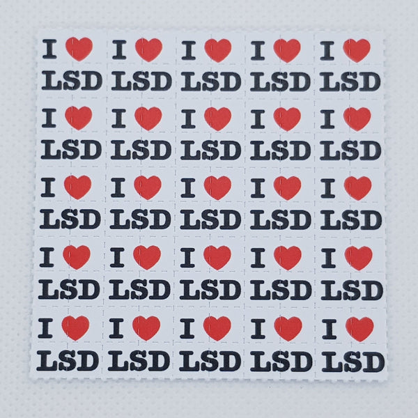 I Love LSD Mini Blotter Art - Blotter Store