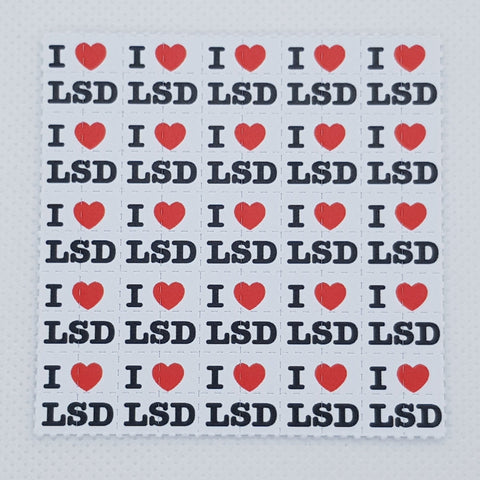 I Love LSD Mini Blotter Art - Blotter Store