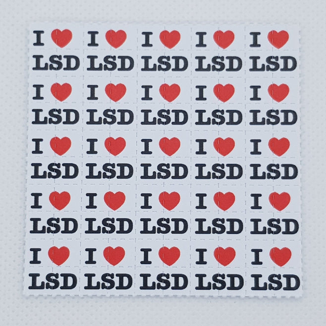 I Love LSD Mini Blotter Art - Blotter Store