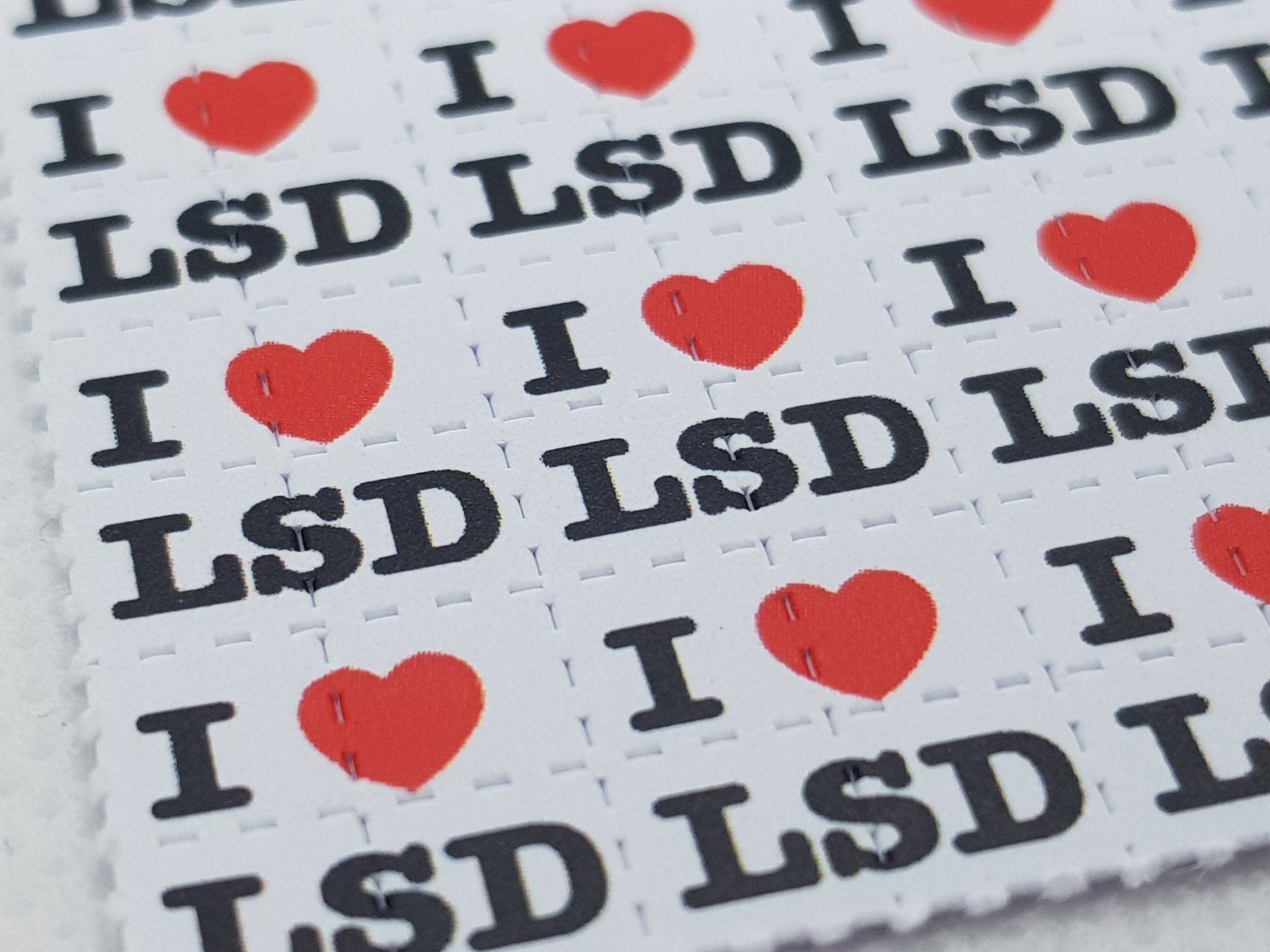 I Love LSD Mini Blotter Art - Blotter Store