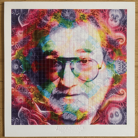 Jerry Garcia 10 Years of Tears Blotter Art by Wes Black (light) - Blotter Store