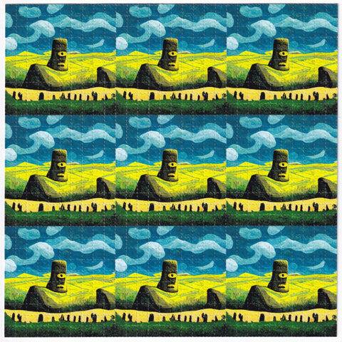 Moai Blotter Art