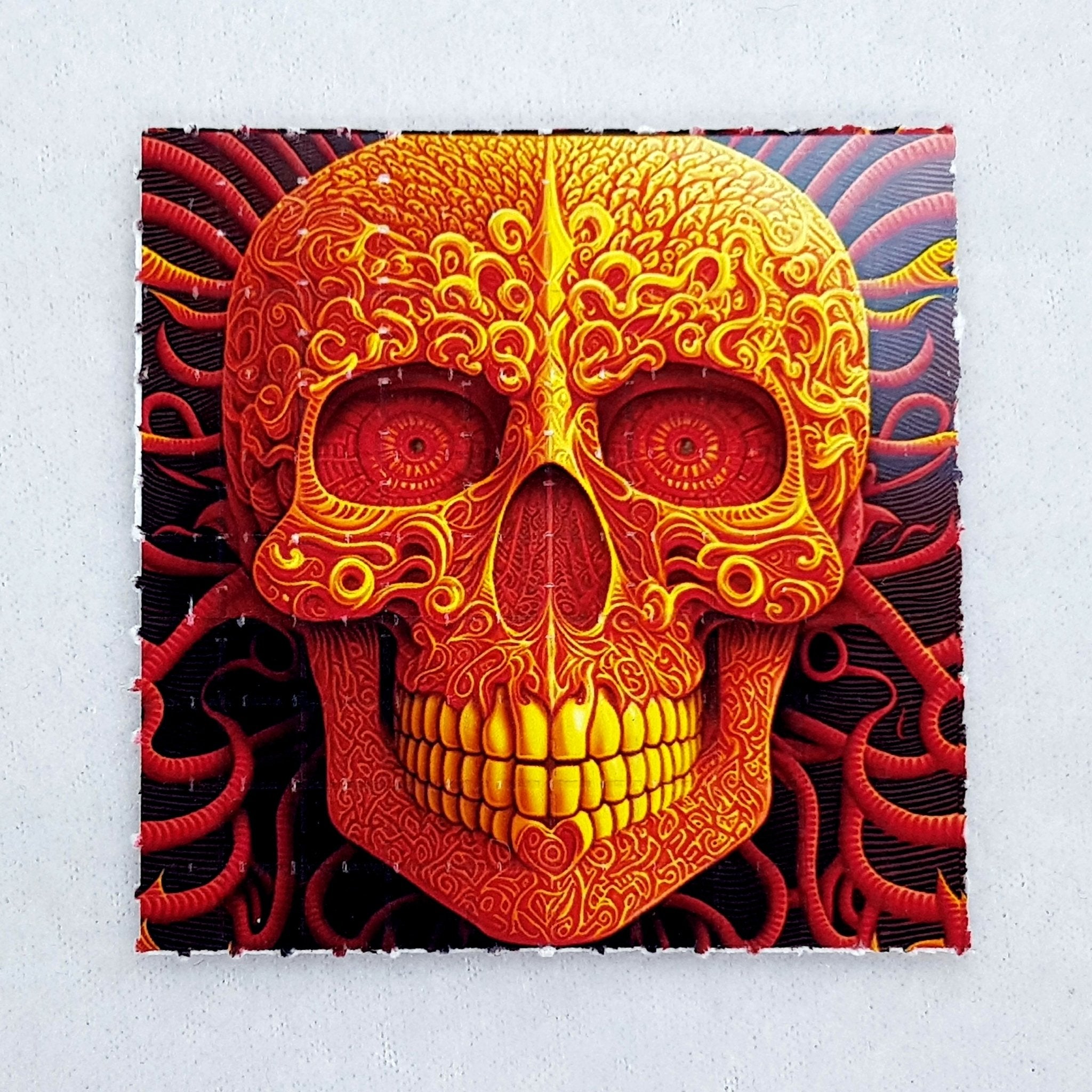 Orange Skull Mini Blotter Art - Blotter Store