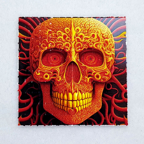 Orange Skull Mini Blotter Art - Blotter Store