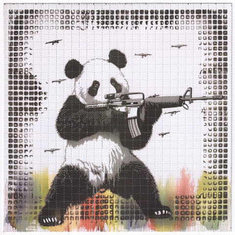 Panda With Gun Blotter Art