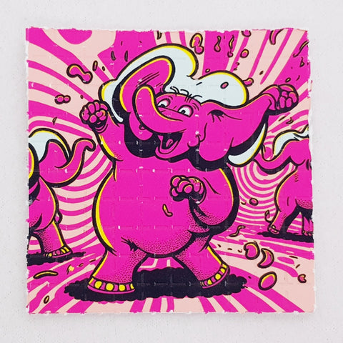 Pink Elephants on Acid Mini Blotter Art - Blotter Store