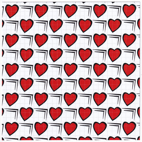 Red Hearts Blotter Art