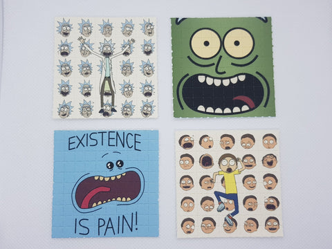 Rick & Morty Mini Blotter Art Set of 4 - Blotter Store