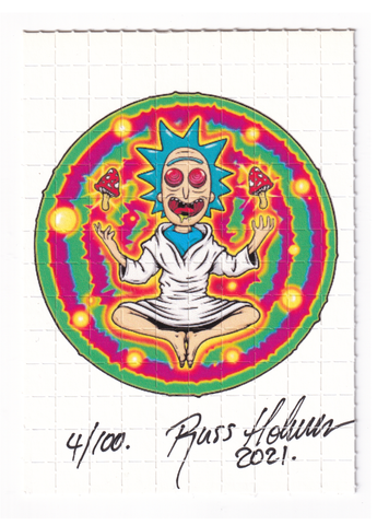 Rick Mandala Blotter Art by Russ Holmes - #4 of 100 (2021) - Blotter Store