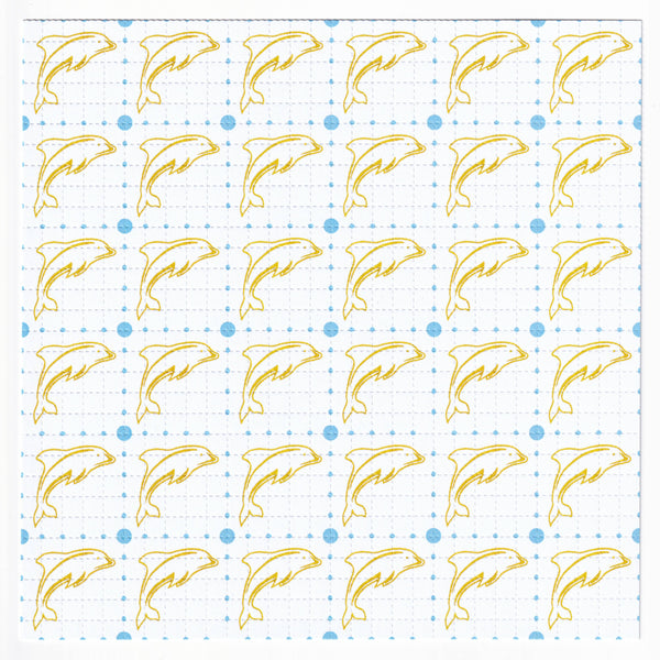 Gold Dolphins Blotter Art