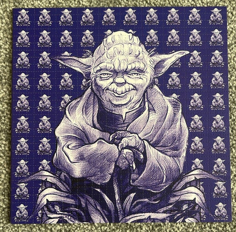 Yoda Blue Blotter Art - Original 2007 - Blotter Store
