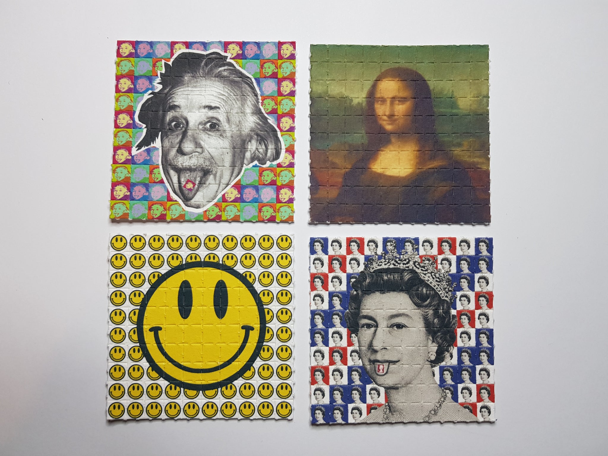 Blotter Art Set of 4 Unique Prints