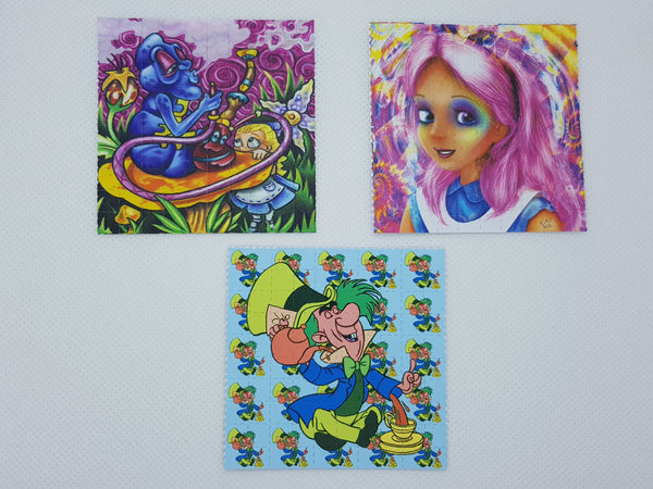 Collectors Set of 3 Blotter Art Alice in Wonderland Set