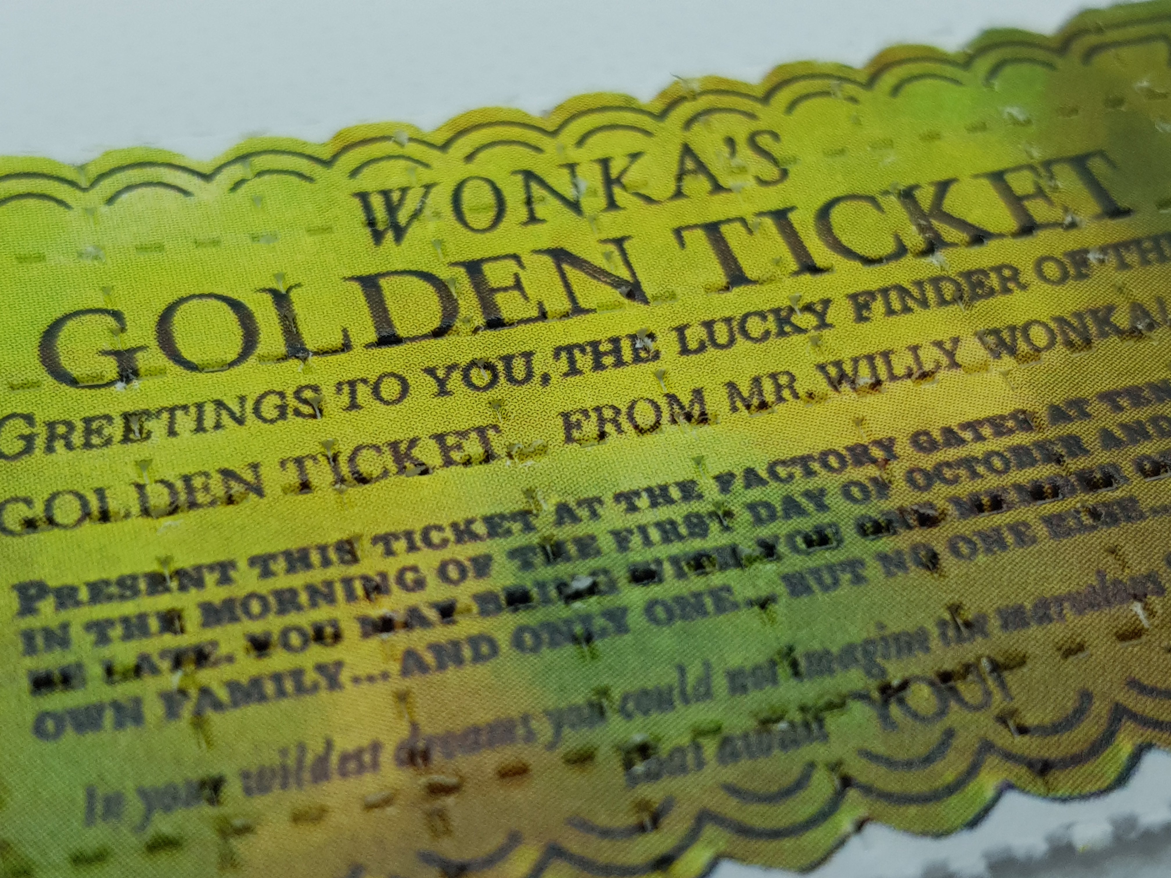 Golden Ticket Acid Blotter art LSD Tabs