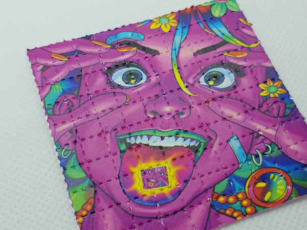 Purple Girl LSD Sheet Blotter Art Acid Sheet