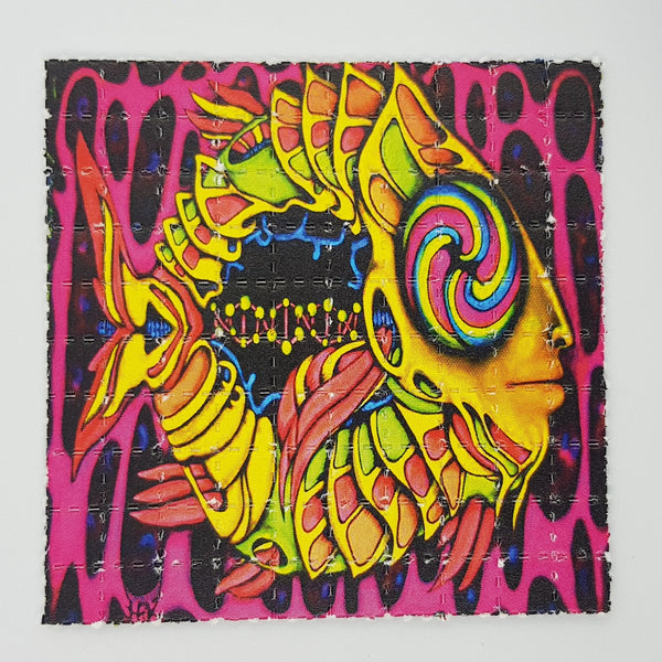 Human Fish LSD Blotter Art