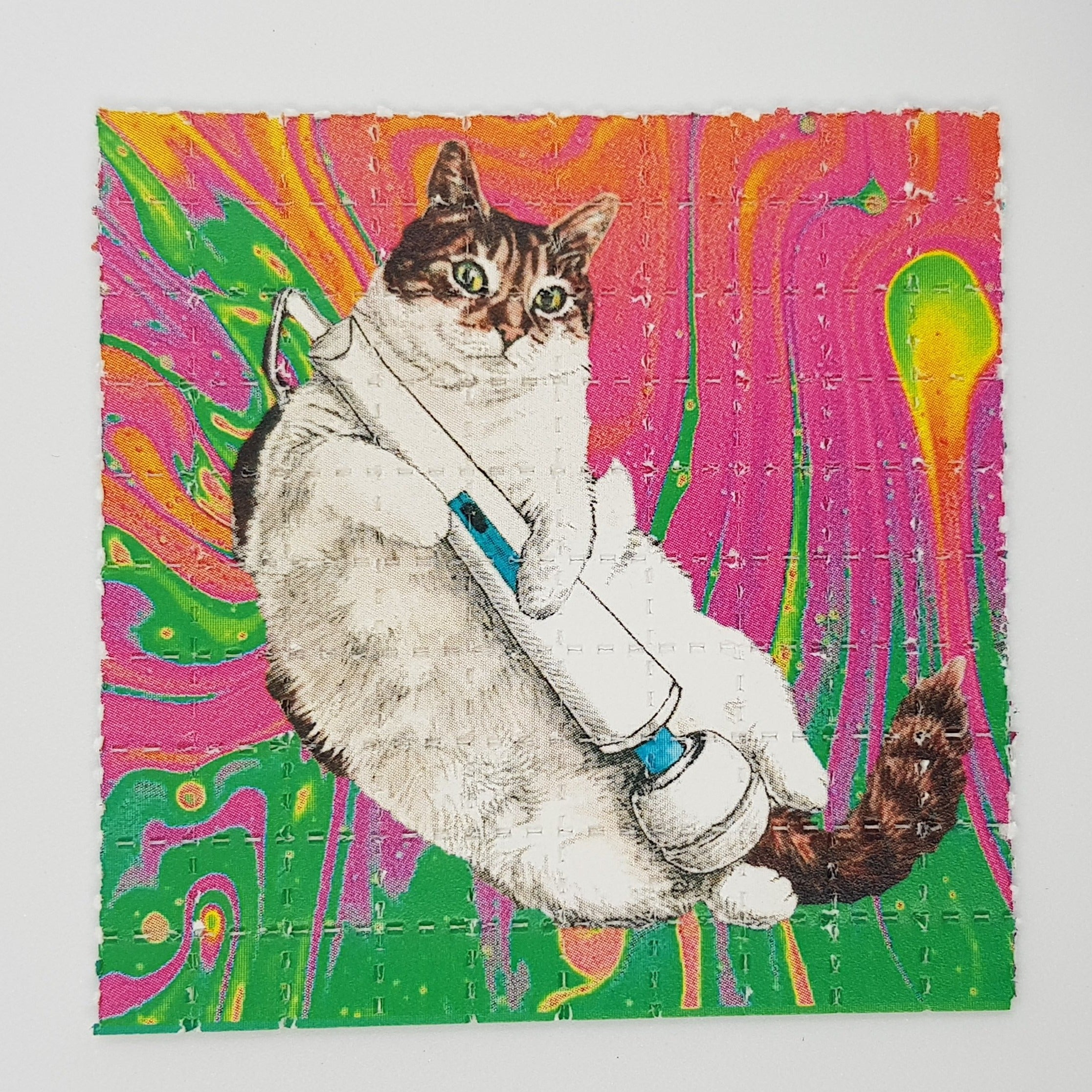 Cat with Vibrator Blotter Art