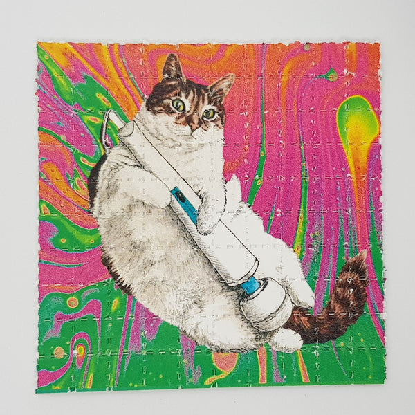 Cat with Vibrator Blotter Art