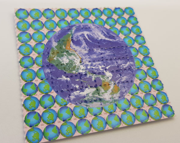 Globe Earth LSD Blotter Art 