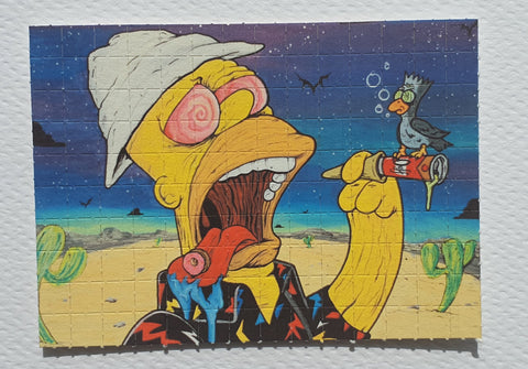 Homer Fear & Loathing Blotter Art by Russ Holmes Signed / Numbered
