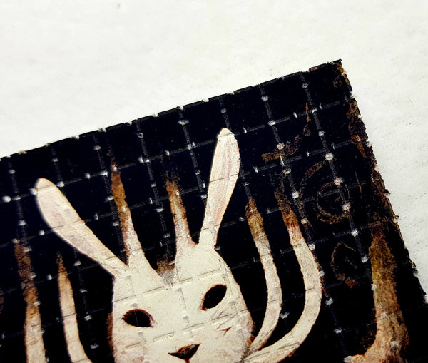 Ancient White Rabbit Blotter Art