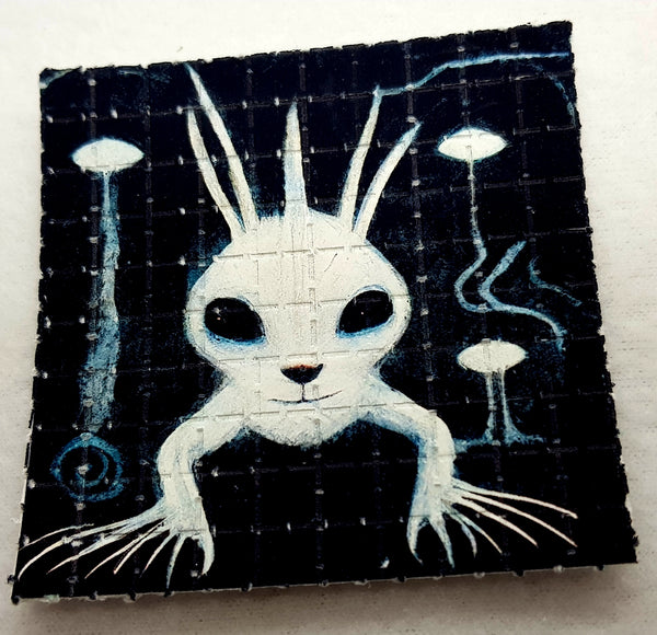 Alien White Rabbit Blotter Art