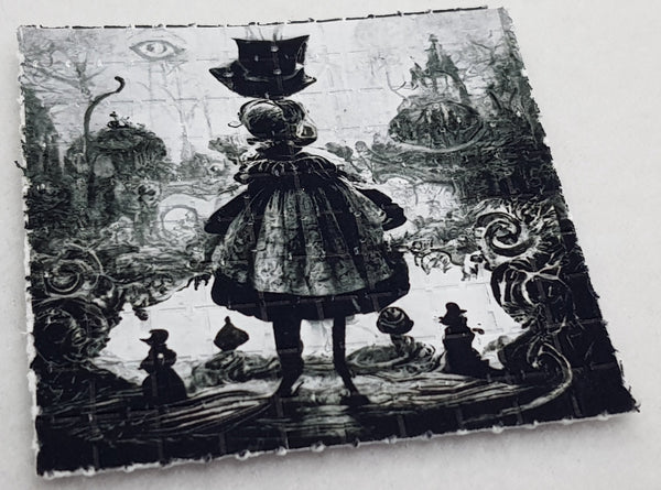 alice through the looking glass blotter art