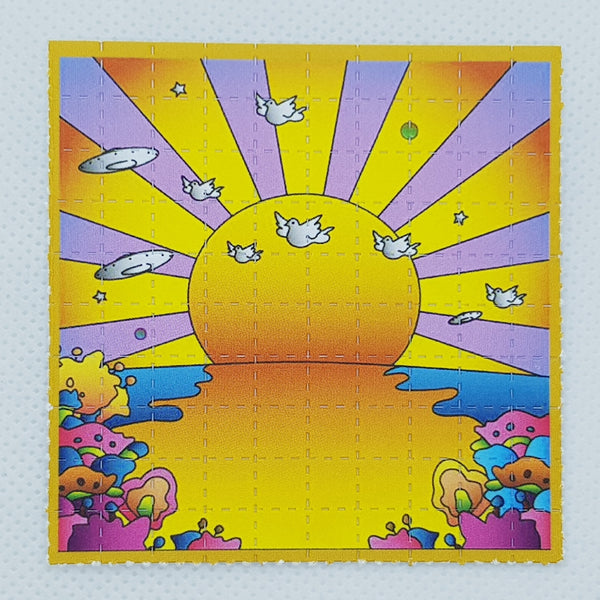 Orange Sunshine LSD Blotter Art Psychedelic Acid Art