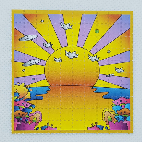 Orange Sunshine LSD Blotter Art Psychedelic Acid Art