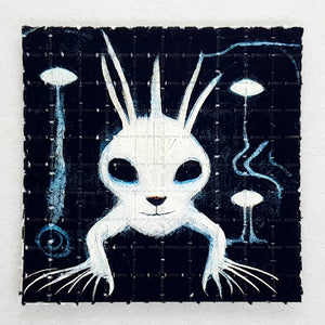 Alien White Rabbit Mini Blotter Art - Blotter Store