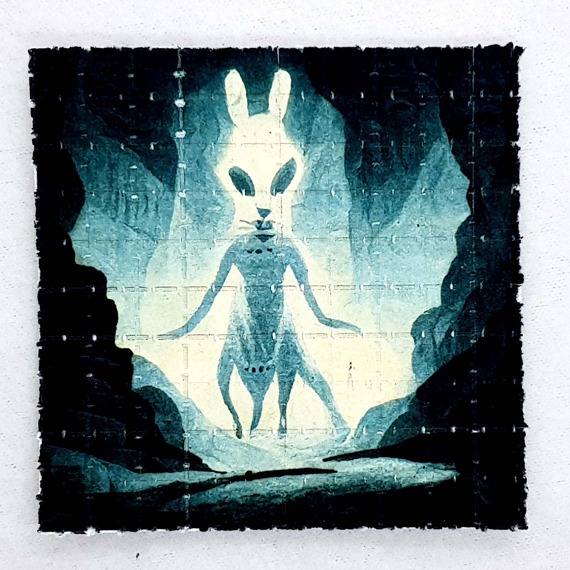 White Rabbit Abduction Mini Blotter Art - Blotter Store