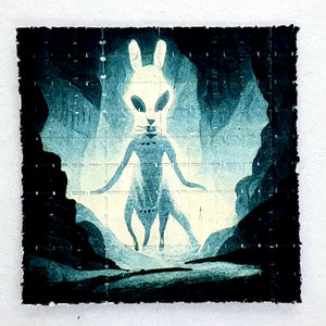 White Rabbit Abduction Mini Blotter Art - Blotter Store