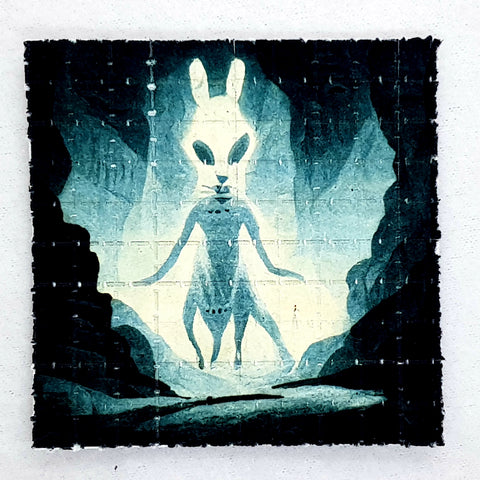 White Rabbit Abduction Mini Blotter Art - Blotter Store