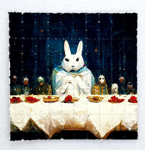 White Rabbit Supper Mini Blotter Art - Blotter Store